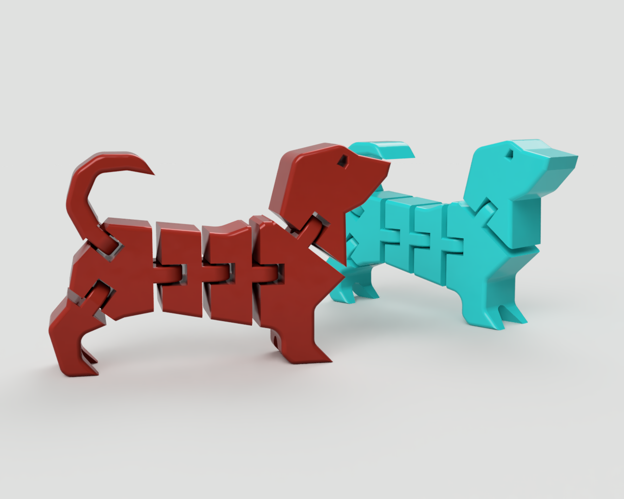 Cachorro articulado flexível 13 cm print-in-place
