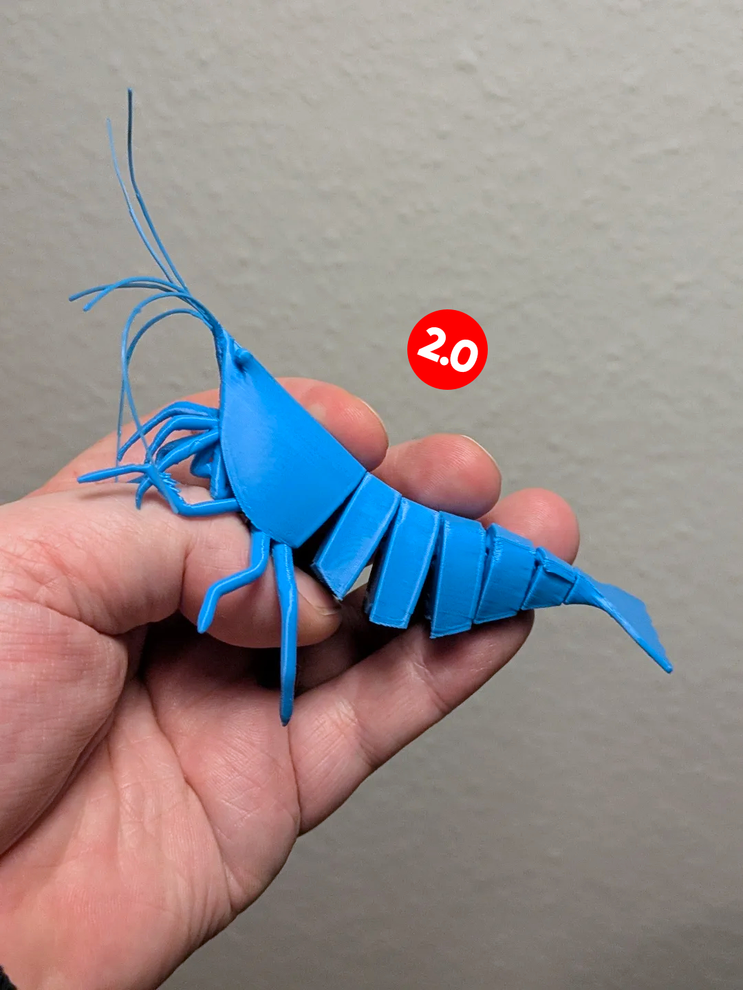 Camarão articulado 12 cm print-in-place