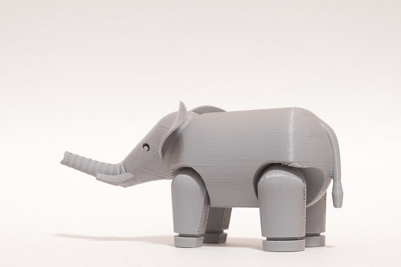 Elefante articulado flexível 12 cm print-in-place