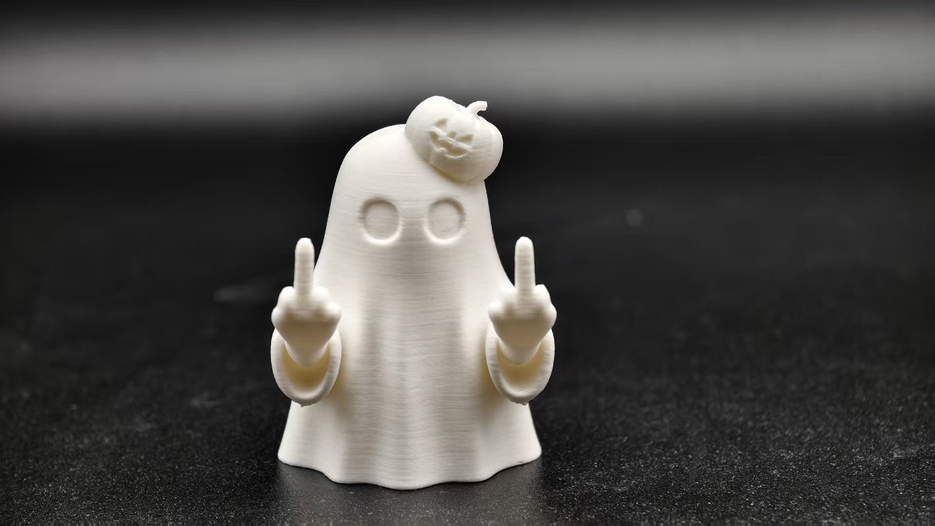Fantasma-abóbora Halloween de dedo 3D