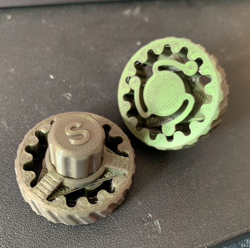 Fidget botão giratório 6 cm print-in-place
