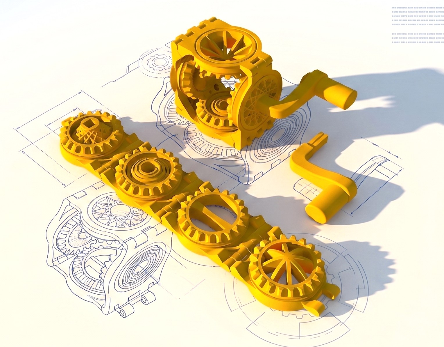 Fidget de manivela com engrenagens 8 cm que dobra