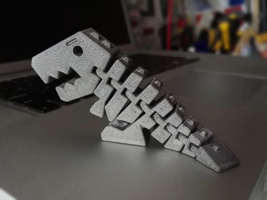 Dinossauro articulado flexível 12 cm print-in-place