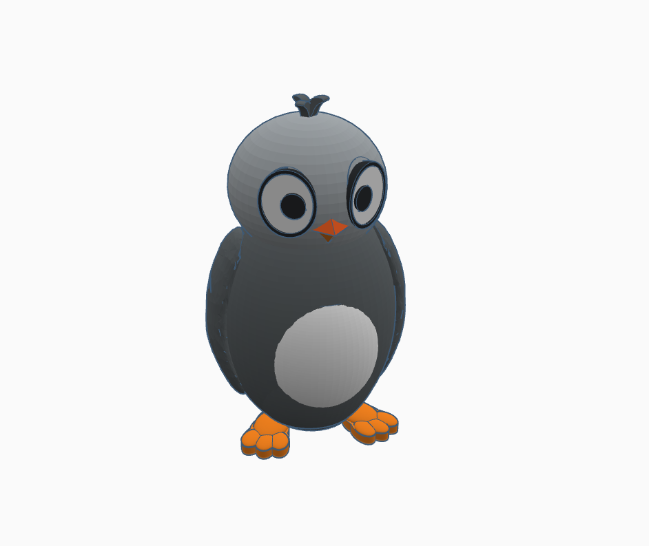 Pinguim articulado 10 cm print-in-place