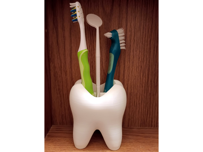 Porta escova de dentes formato dente 8 cm