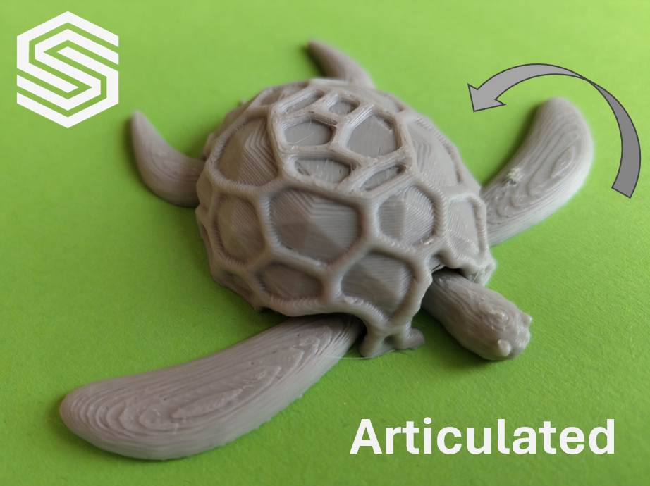 Tartaruga articulada 10 cm print-in-place